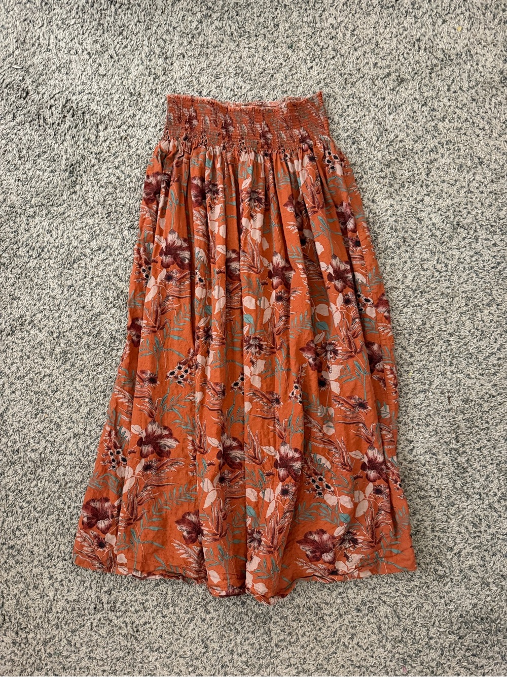 NATURAL LIFE Boho Orange Floral Skirt Size Large/ XL
